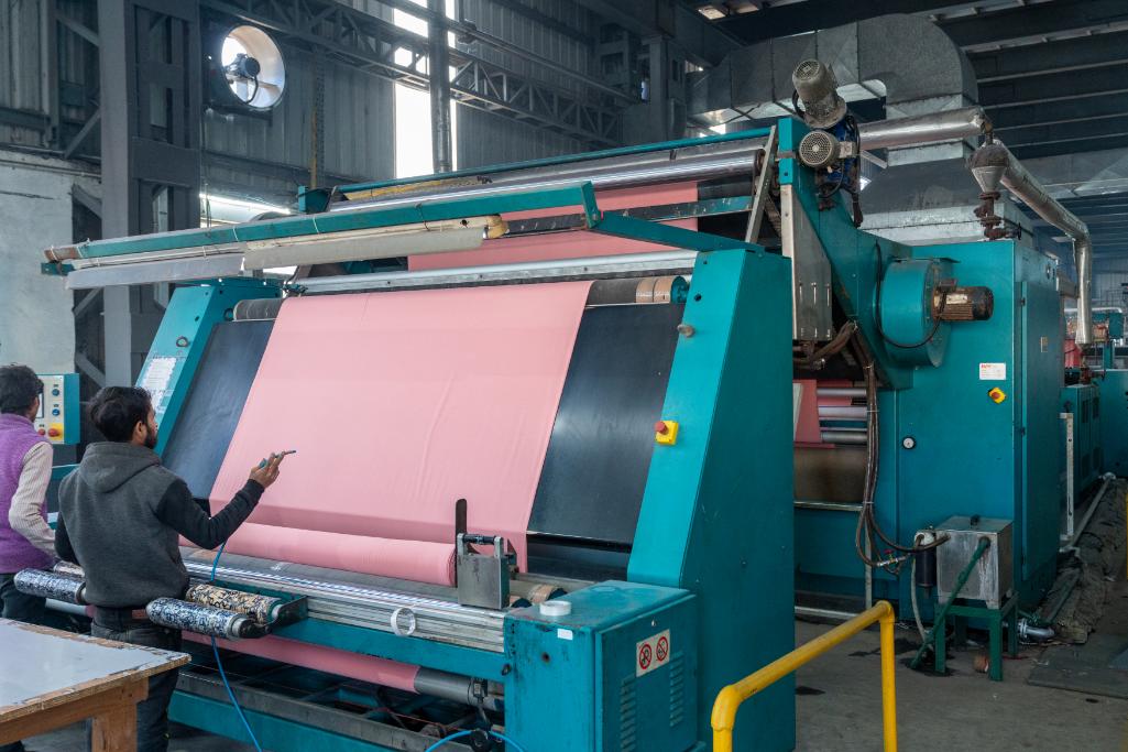Manufacturing line for membrane and technical nonwoven materials